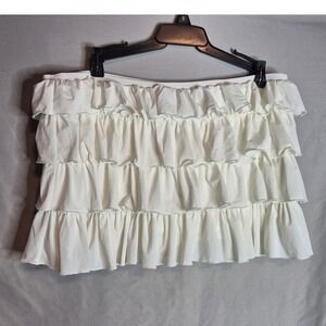 Urban Outfitters Cloud Dancer White‎ Ruffle Tiered Mini Skirt - Size L